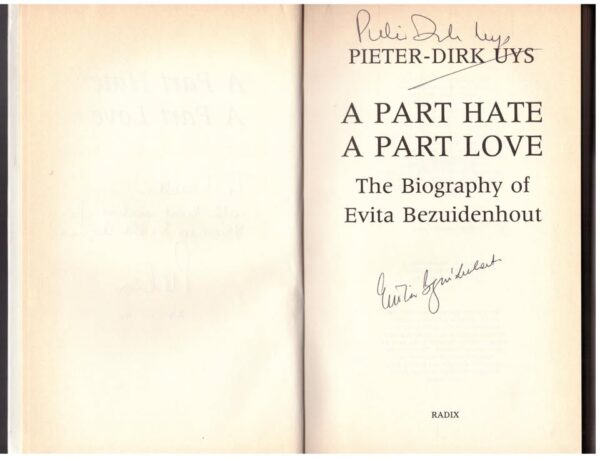A Part Hate, A Part Love — Pieter-Dirk Uys *SIGNED* secondhand book