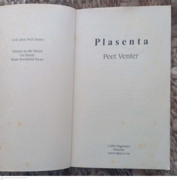 Plasenta — Peet Venter secondhand book