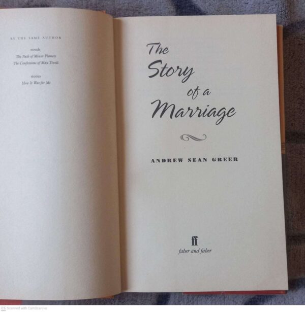 The Story Of A Marriage — Andrew Sean Greer secondhand book