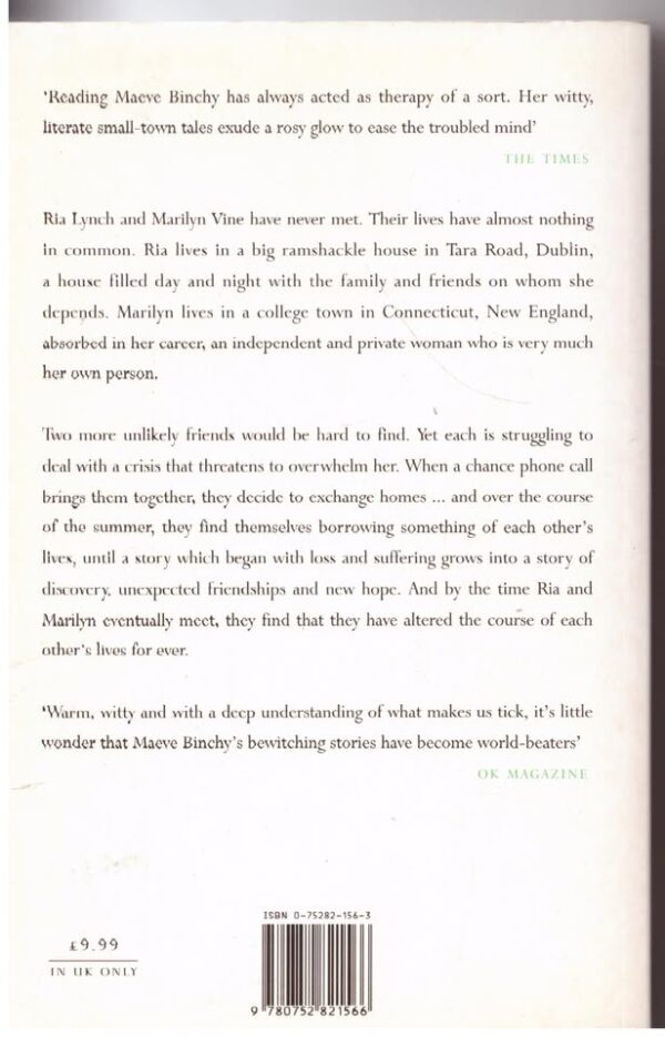 Tara Road2 Tara Road — Maeve Binchy secondhand book