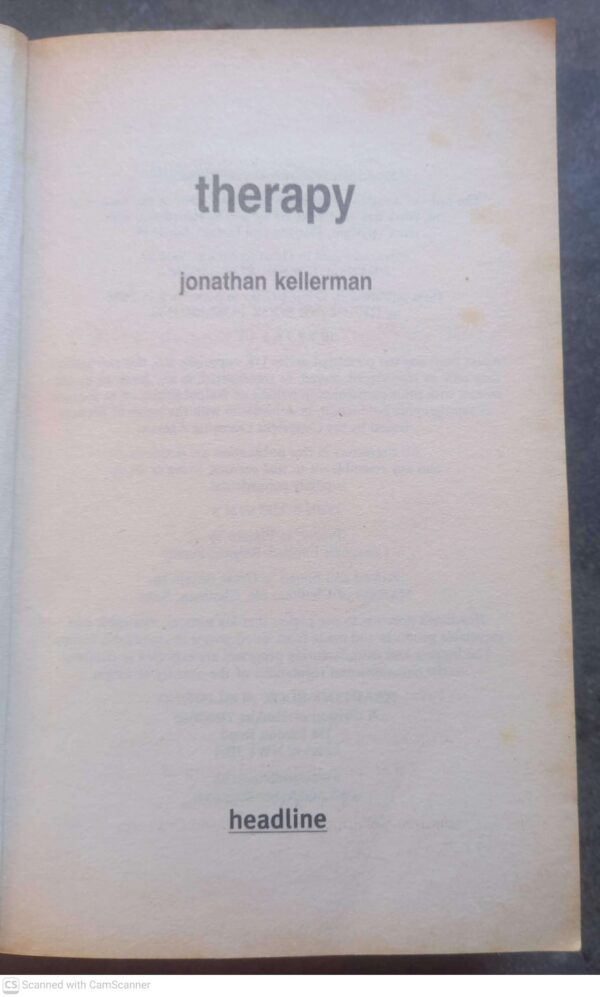 Therapy — Jonathan Kellerman secondhand book