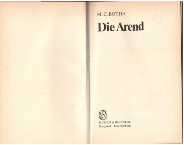 Arend5 Die Arend — M. C. Botha secondhand book