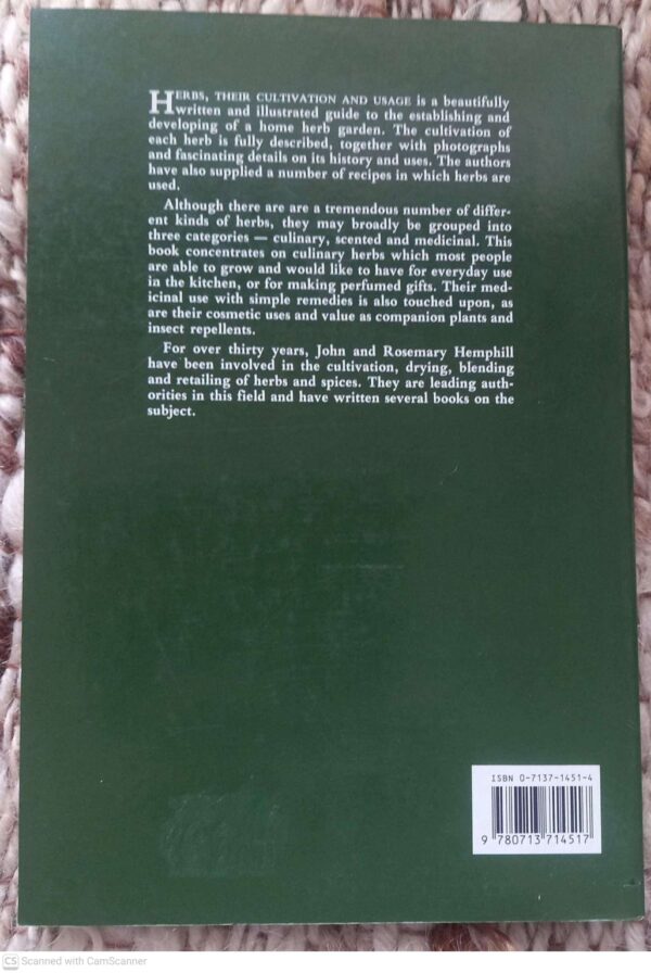Herbs: Their Cultivation And Usage — John Hemphill, Rosemary Hemphill secondhand book