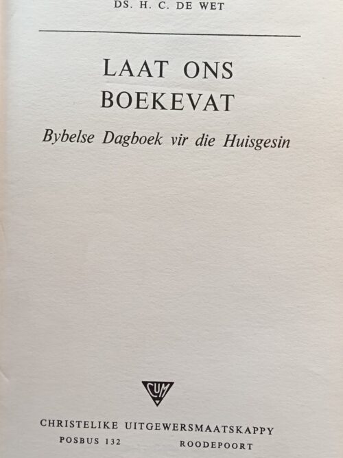 Laat ons boekevat – Ds HC de Wet secondhand book