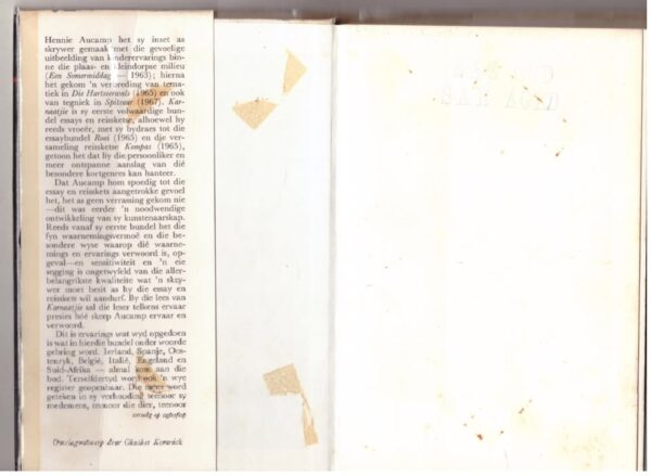 Karnaatjie: Reissketse En Essays — Hennie Aucamp secondhand book