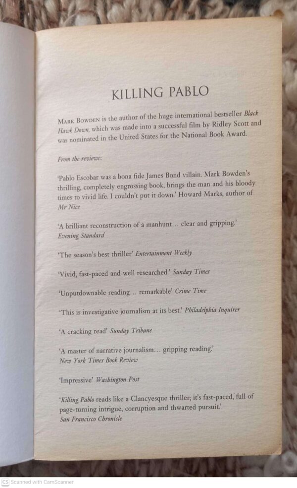 Killing Pablo3 Killing Pablo: The Hunt For The World’s Greatest Outlaw — Mark Bowden secondhand book