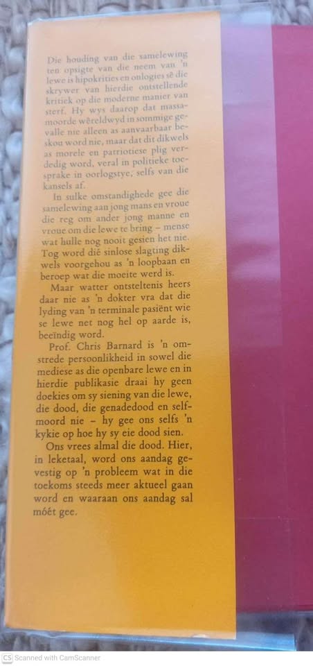 Leef Goed, Sterf Goed: ‘n Dokter Se Pleidooi Vir Genadedood En Selfmoord — Christiaan Barnard secondhand book