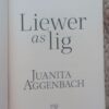 Liewer As Lig — Juanita Aggenbach secondhand book