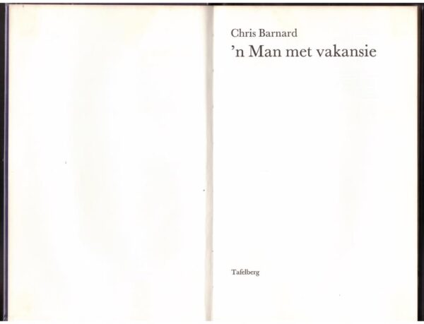 Man met vakansie4 Man Met Vakansie — Chris Barnard secondhand book