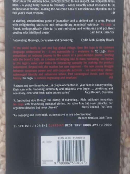 No Logo: No Space. No Choice. No Jobs — Naomi Klein secondhand book