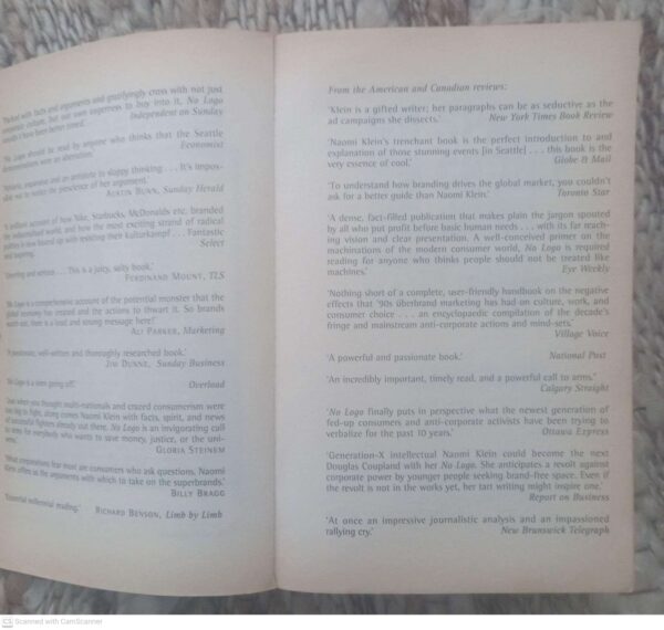 No Logo4 No Logo: No Space. No Choice. No Jobs — Naomi Klein secondhand book