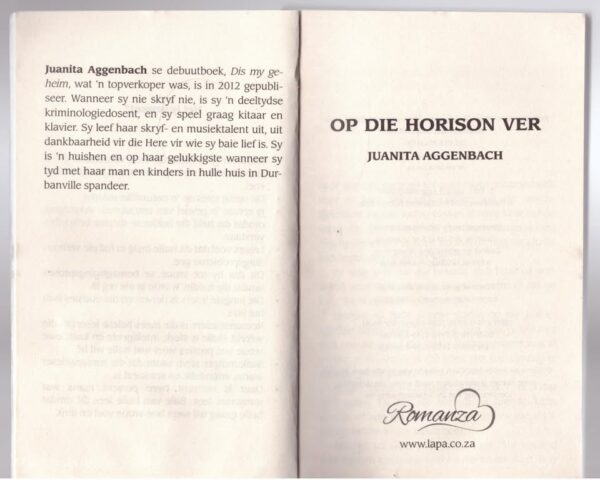 Op Die Horison Ver — Juanita Aggenbach secondhand book