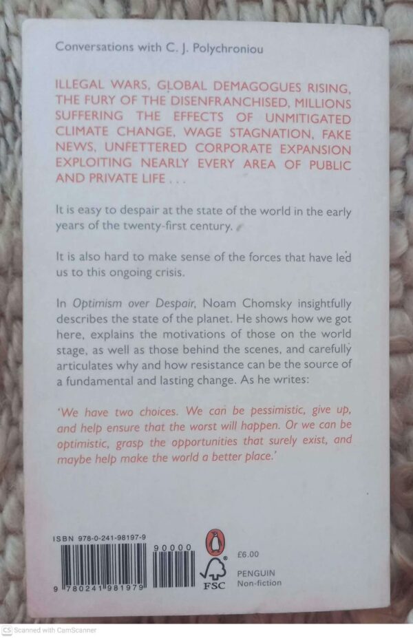Optimism Over Despair — Noam Chomsky secondhand book