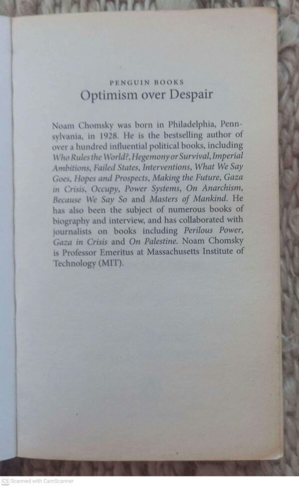 Optimism Over Despair — Noam Chomsky secondhand book