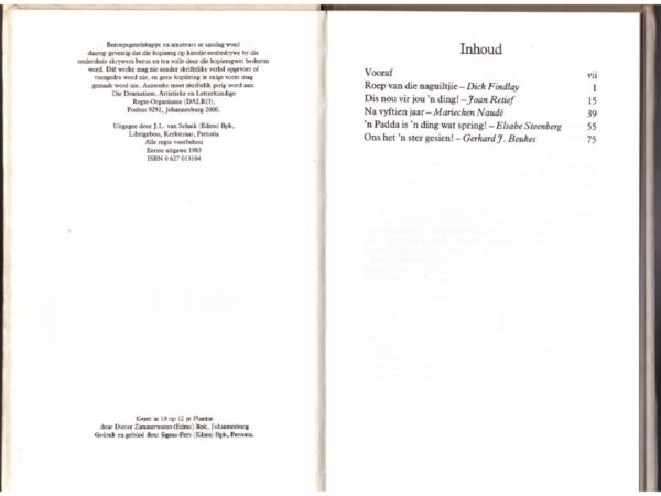 Roep Van Die Naguiltjie En Ander Eenbedrywe – Gerhard J Beukes secondhand book