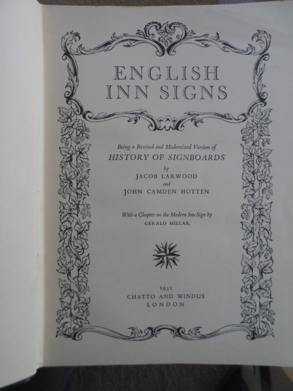 English Inn Signs – Jacob Larwood Et Al. secondhand book
