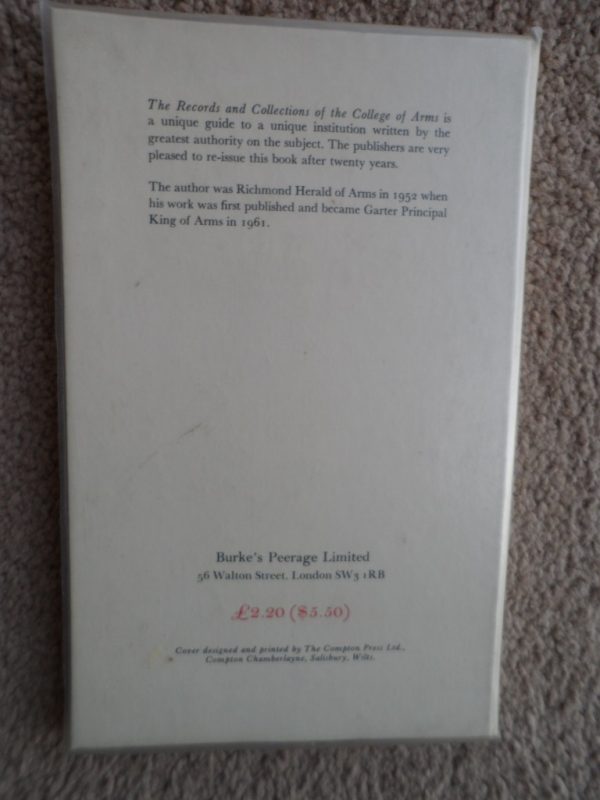 The Records And Collections Of The College Of Arms – Anthony Richard Wagner secondhand book