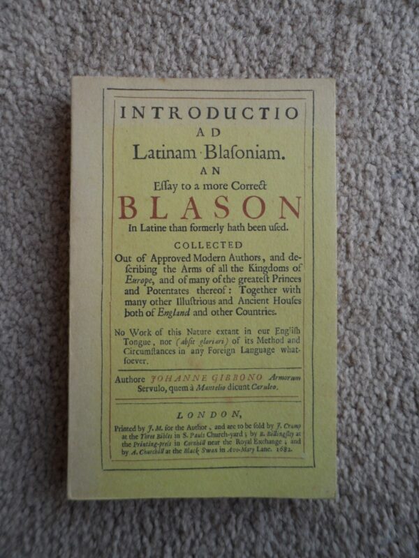 Introductio Ad Latinam Blasoniam – Johanne Gibbono secondhand book