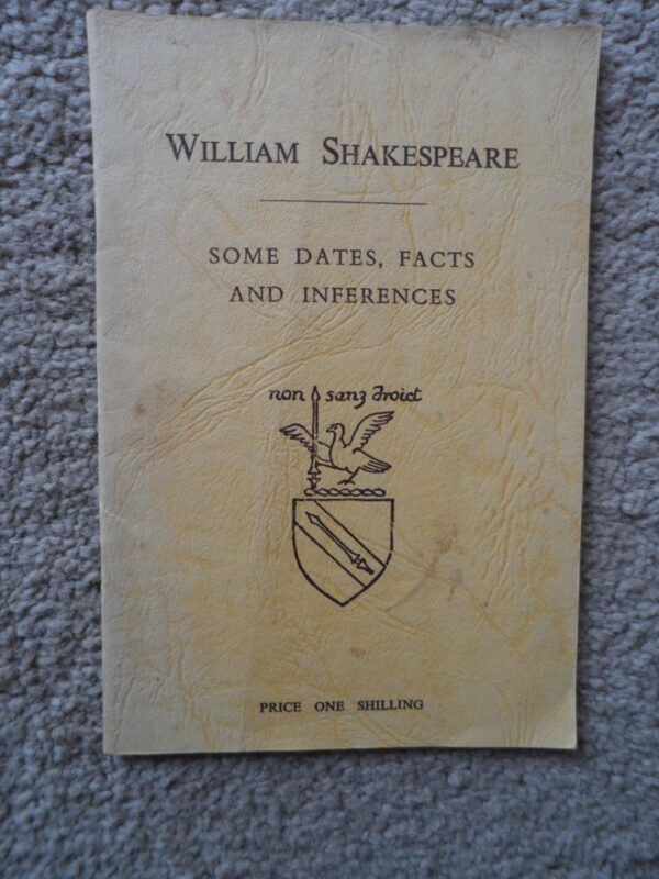 William Shakespeare: Some Dates, Facts And Inferences – Wilfrid Osborne secondhand book