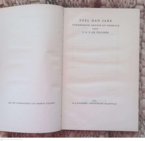 Snel Dan Jare: Overbergse Sketse En Verhale — C. G. S. De Villiers secondhand book