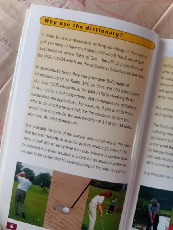 The Golf Rules Dictionary – Hadyn Rutter secondhand book