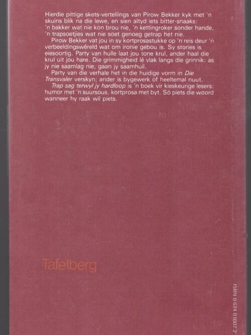 Trap Sag Terwyl Jy Hardloop — Pirow Bekker secondhand book
