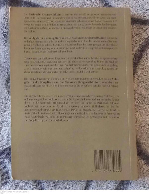 Veldgids Tot Die Soogdiere Van Die Nasionale Krugerwildtuin secondhand book