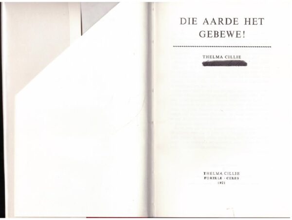 Die Aarde Het Gebewe! – Thelma Cillie secondhand book