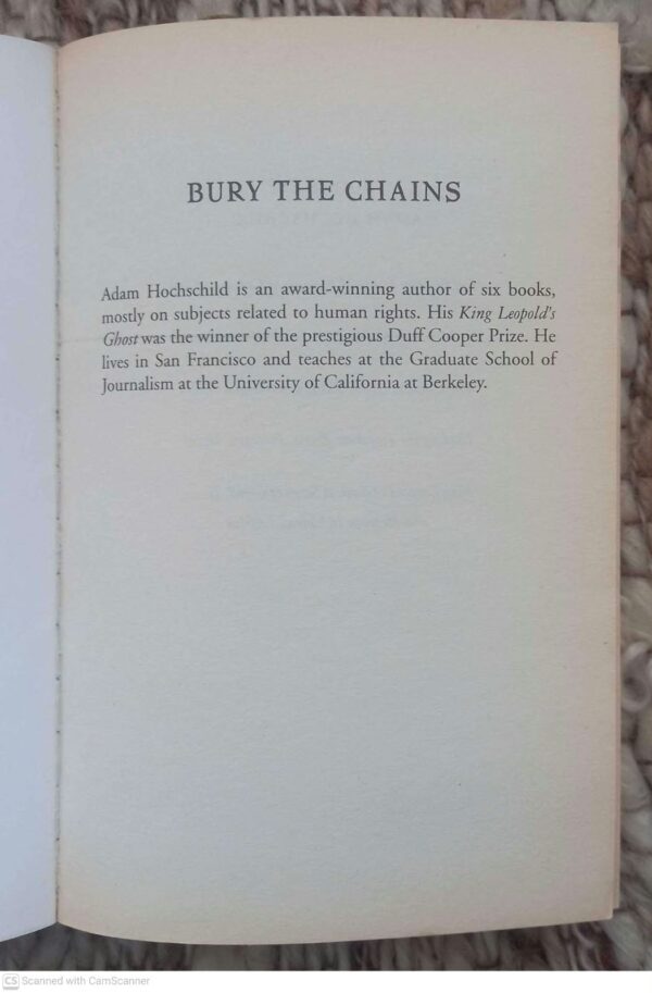 Bury The Chains: The British Struggle To Abolish Slavery — Adam Hochschild secondhand book