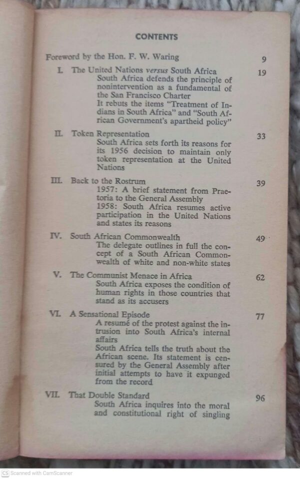 The Case For South Africa — Eric H. Louw secondhand book