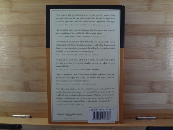 The 21 Irrefutable Laws Of Leadership – John C. Maxwell secondhand book