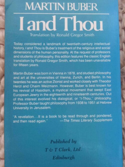 I And Thou — Martin Buber secondhand book