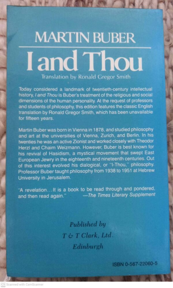 I and Thou2 I And Thou — Martin Buber secondhand book