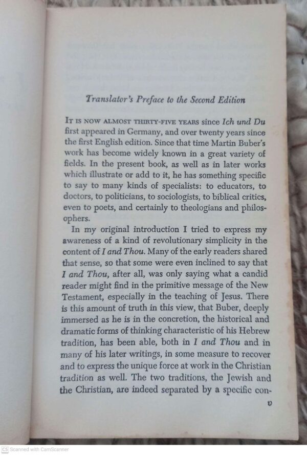 I and Thou4 I And Thou — Martin Buber secondhand book