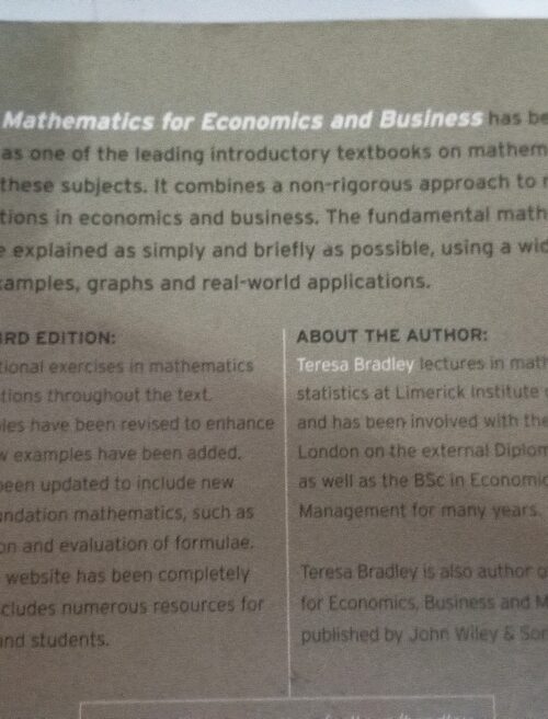 Essential Mathematics For Economics And Business – Teresa Bradley secondhand book