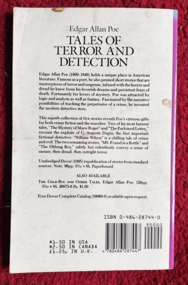 Tales Of Terror And Detection – Edgar Allan Poe secondhand book