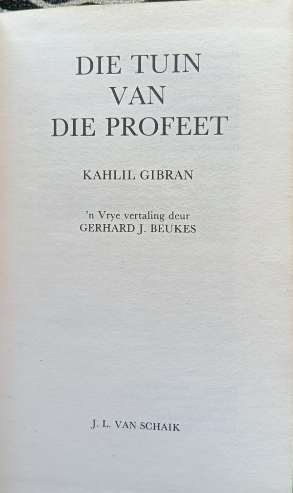 Die Tuin Van Die Profeet – Kahlil Gibran secondhand book