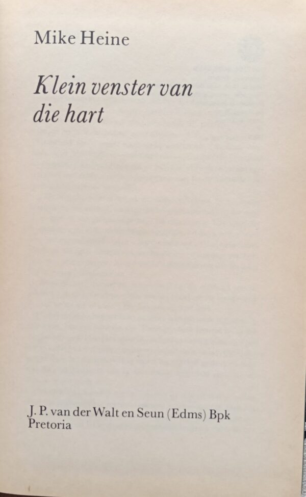 Klein venster van die hart – Mike Heine secondhand book