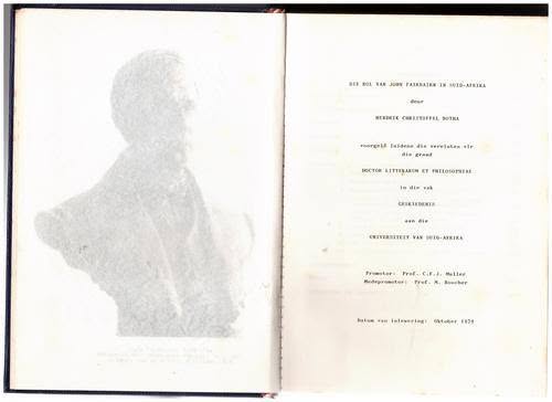 Die Rol Van John Fairbairn In Suid-Afrika — H. C. Botha secondhand book