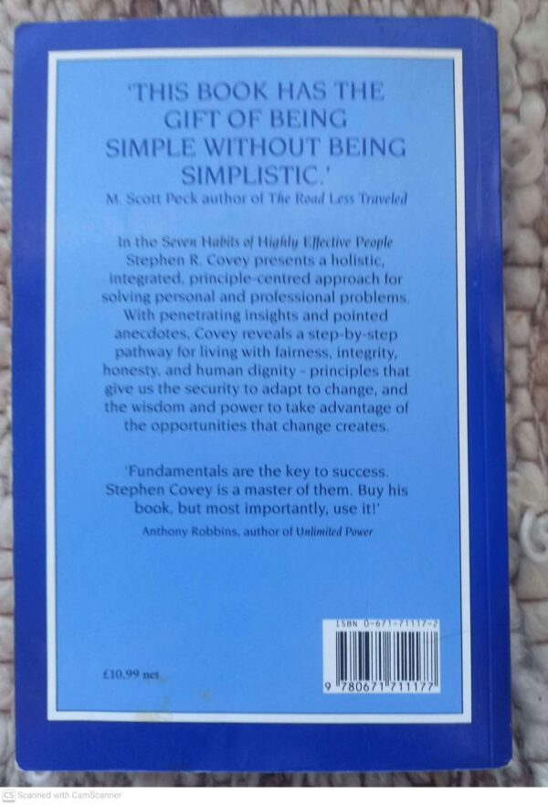 Seven Habits2 The Seven Habits Of Highly Effective People: Restoring The Character Ethic — Stephen R. Covey secondhand book