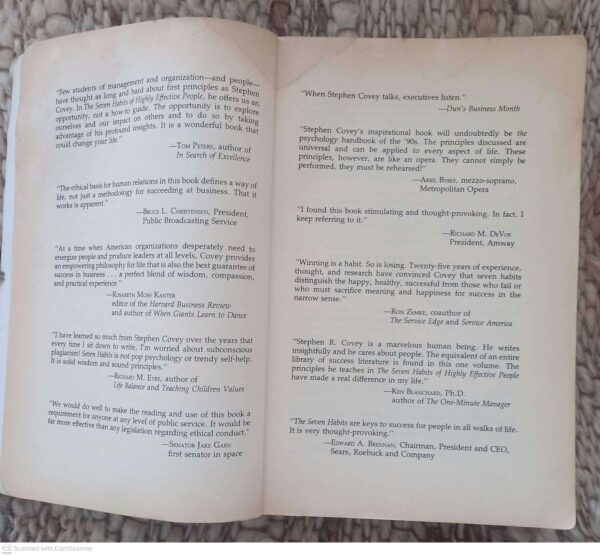 Seven Habits4 The Seven Habits Of Highly Effective People: Restoring The Character Ethic — Stephen R. Covey secondhand book