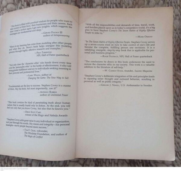 Seven Habits6 The Seven Habits Of Highly Effective People: Restoring The Character Ethic — Stephen R. Covey secondhand book