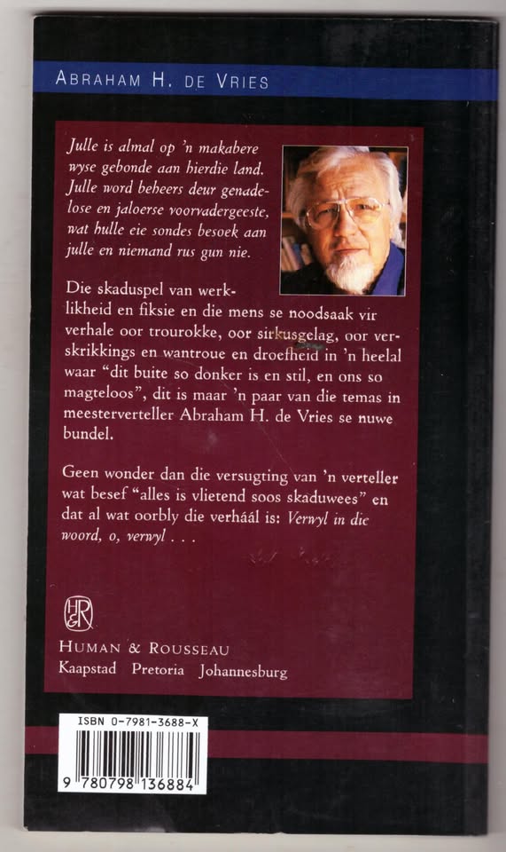 Skaduwees Tussen Skaduwees — Abraham H. De Vries secondhand book