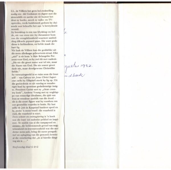Teen Winter En Ontnugtering — I.L. De Villiers secondhand book