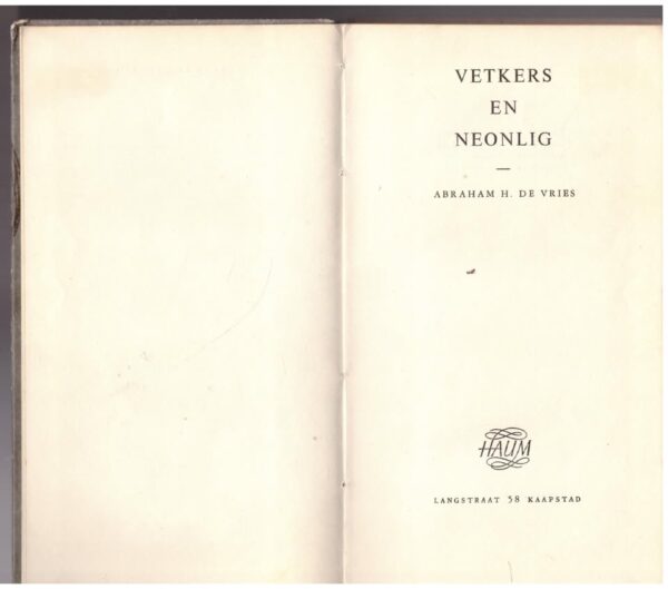 Vetkers En Neonlig — Abraham H. De Vries secondhand book