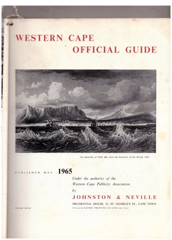 Western Cape Official Guide 1965 secondhand book