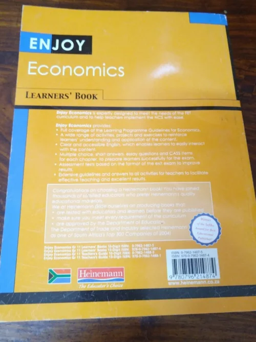 Heinemann Enjoy Economics Learner’s Book Grade 11 – Mike Levin Et Al secondhand book