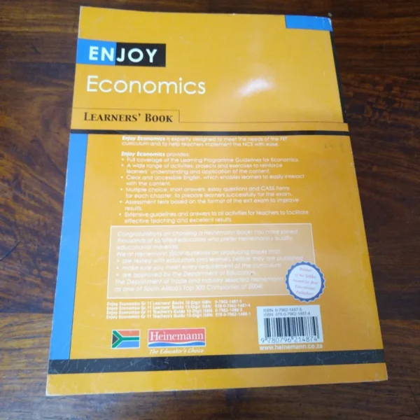 Heinemann Enjoy Economics Learner’s Book Grade 11 – Mike Levin Et Al secondhand book