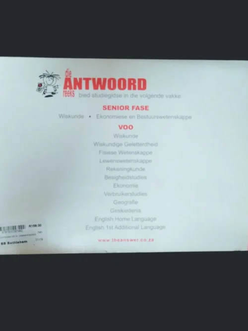 Die Antwoord Reeks Ekonomie 3-in-1 Studiegids Graad 10 – Talita Lewis, Michael Engelbrecht secondhand book