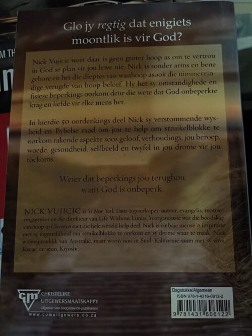 Leef ‘n Lewe Sonder Beperkings – Nick Vujicic secondhand book